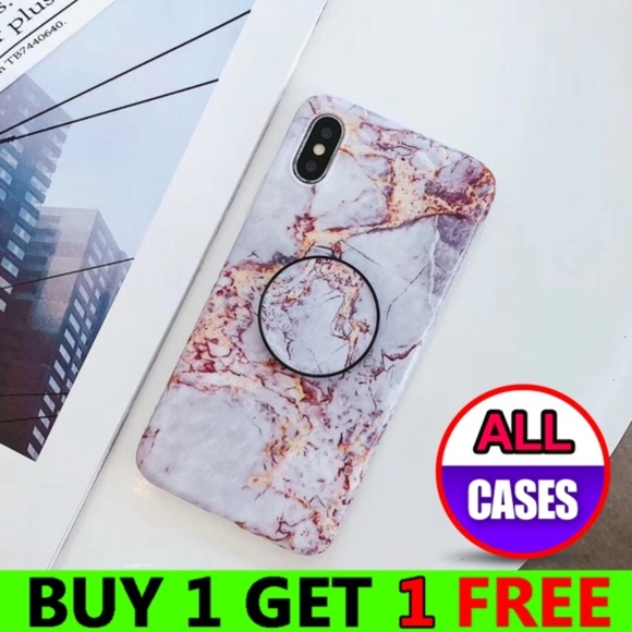 Accessories - iPhone Max/XR/XS/X/7/8/Plus Marble Case W/Holder